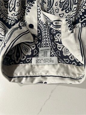 Rachel Zoe Black & White Paisley Button-Up Blouse